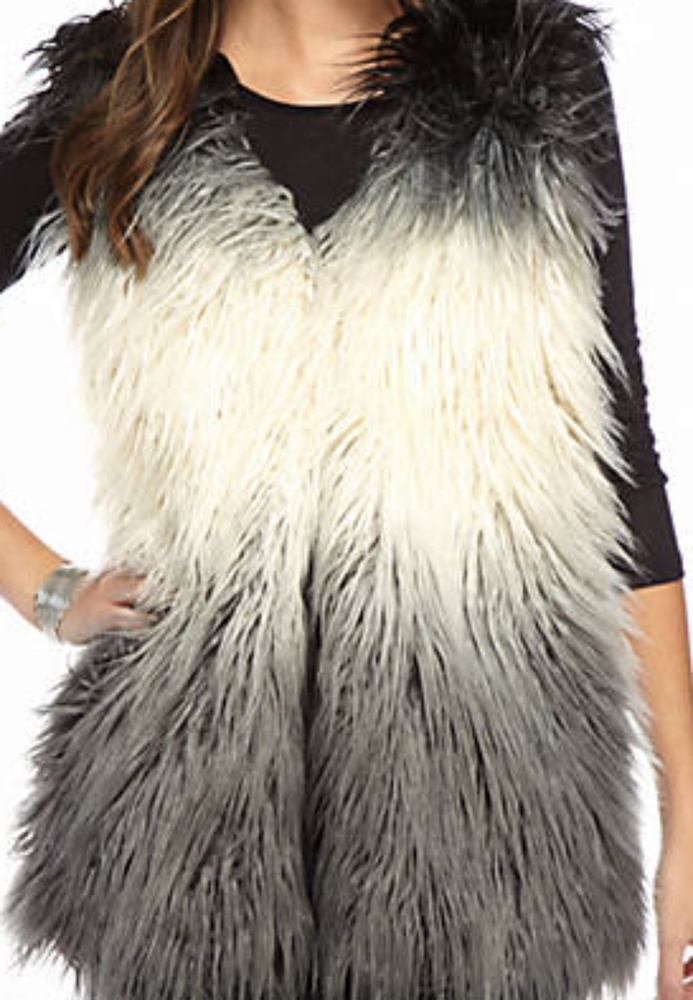 Ombre Shag Faux Fur Vest